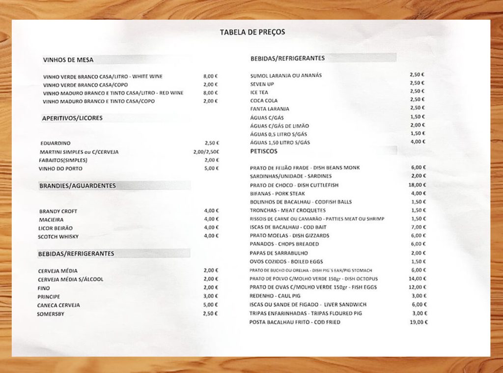 Escondidinho do Barredo menu