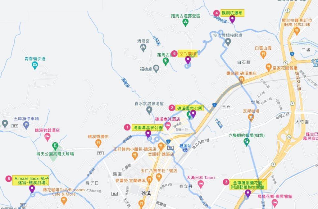 Jiaoxi trip map
