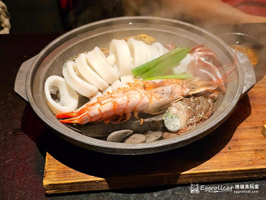 藝奇日本料理-名物強肴-旨味鮮蒸籠蝦岩板燒