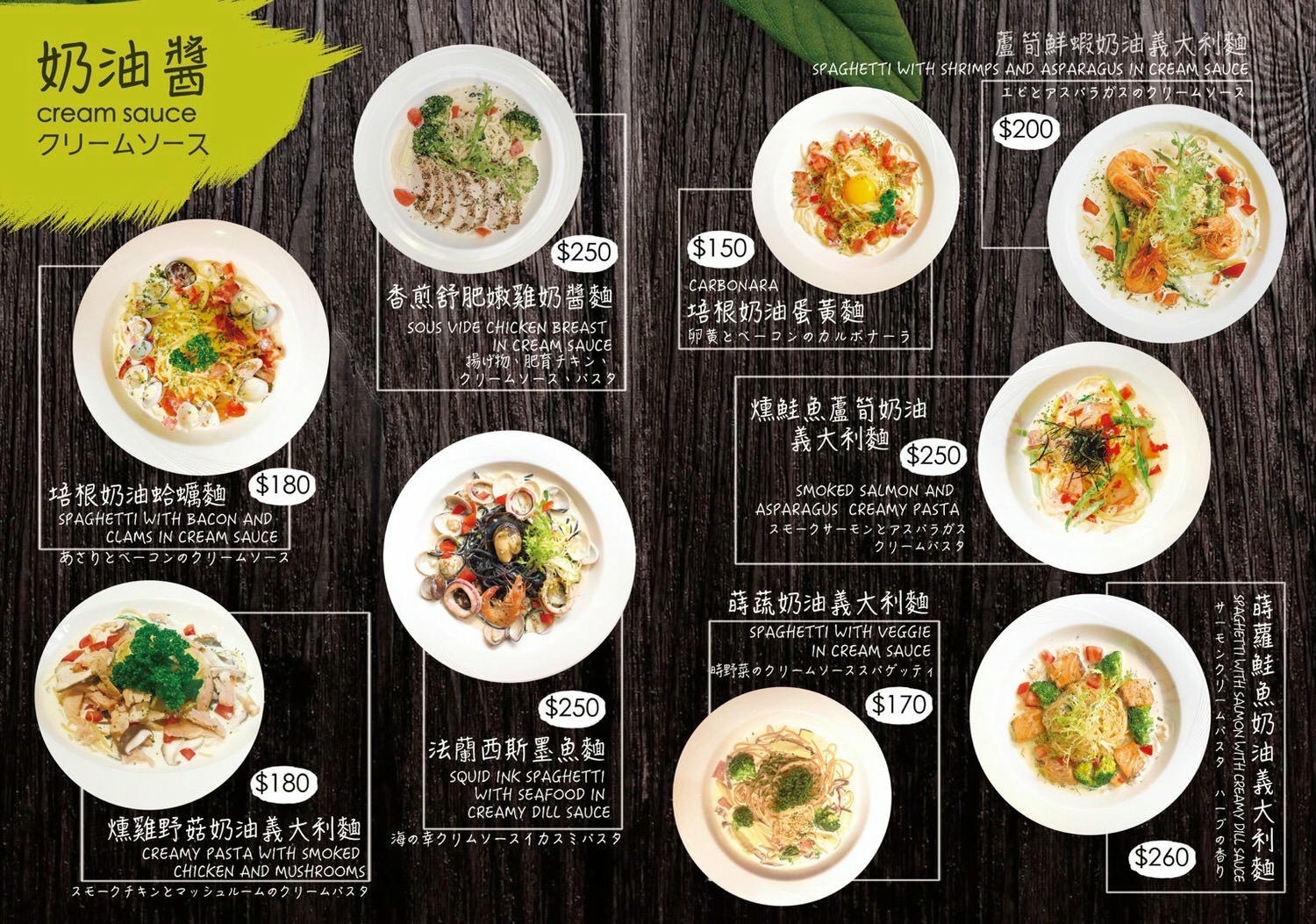 囍愛義廚館FANCY PASTA 菜單